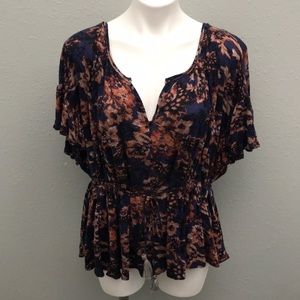 Free people indigo floral top